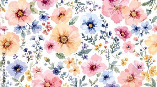 Flowers watercolor Background