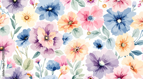 Flowers watercolor Background