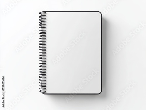 White spiral notebook mockup blank page for notes design