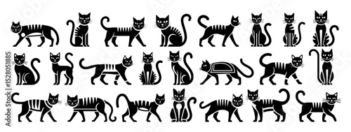 ancient egyptian cat vector collection