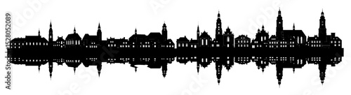 european city skyline silhouette vector