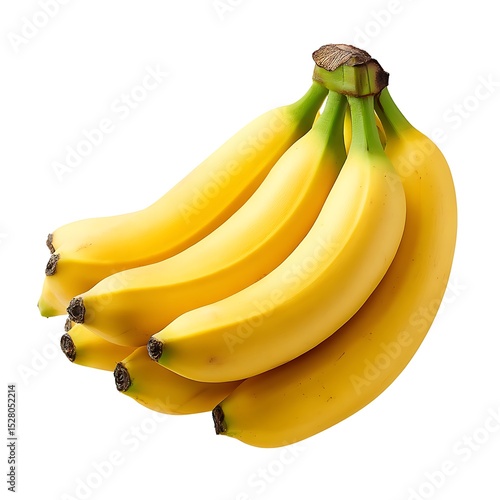 Bunch of ripe yellow bananas isolated on white background