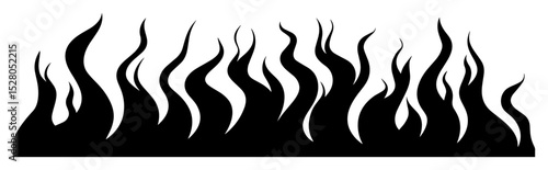 flame silhouette seamless horizontal border