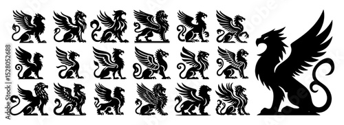 griffin mythical creature silhouette collection