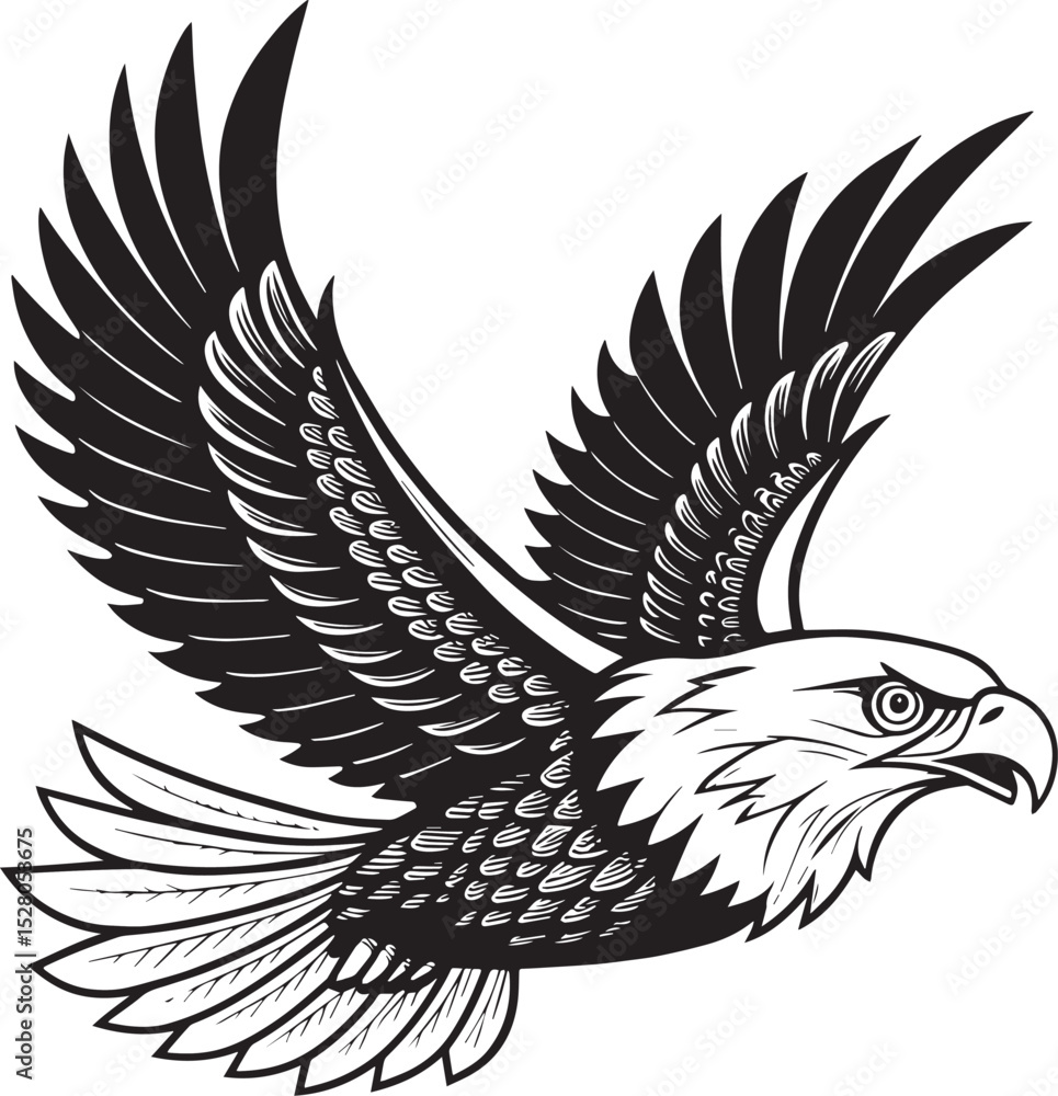 Obraz premium eagle with wings, eagle vector illustration isolated