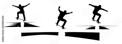 skaters jumping over gaps