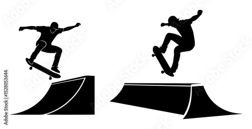 skateboarders performing tricks on ramps