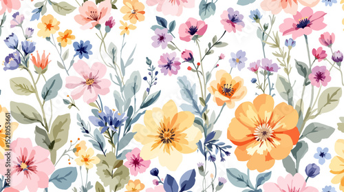 Flowers watercolor Background