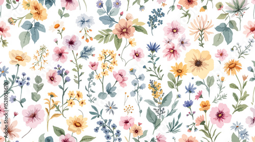 Flowers watercolor Background