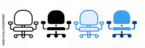 Office Chair Icon Set Multiple Style Collection