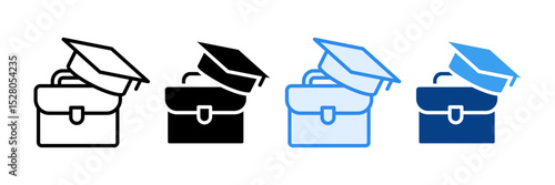 Business Education Icon Set Multiple Style Collection