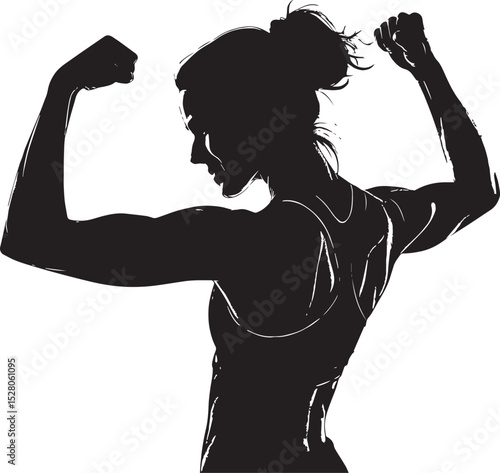 silhouette of a woman boxing , silhouette of a woman gym