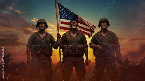 American Independence Heroes on the Battlefield - July 4th