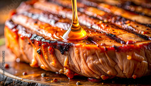 Traditional cuisine grilled meat with local flavor and honey glaze creates mouthwatering delight food meat grill bar-b-q skewer