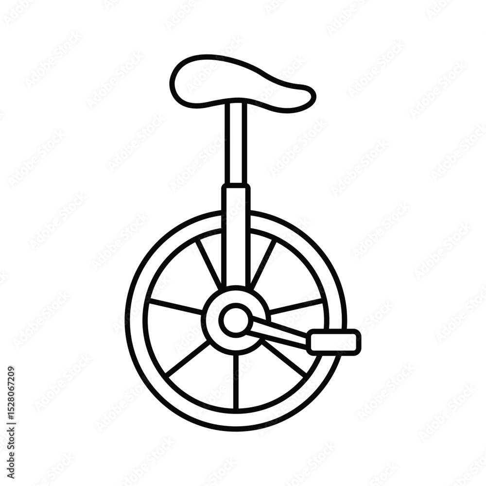 Unicycle icon and symbol design with editable stroke Unicycle icon and symbol design with editable stroke
