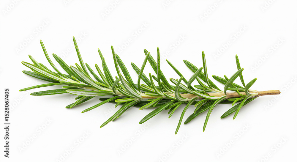 Fototapeta premium Fresh rosemary sprig, isolated on white. Great for cooking, herb or natural visuals.