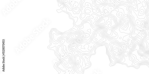 Vector geographic contour map. Topography map background. Black, white wave Seamless line. Topography relief. White wave paper curved reliefs abstract. Topographic map patterns, topography line map.	
