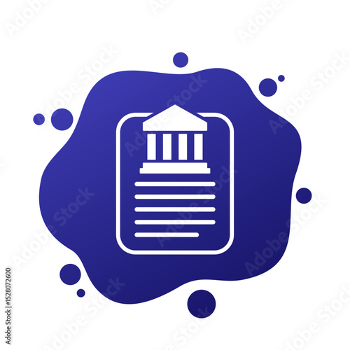 Bank document icon for web