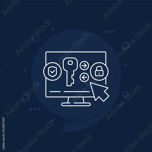 Key exchange line icon for web