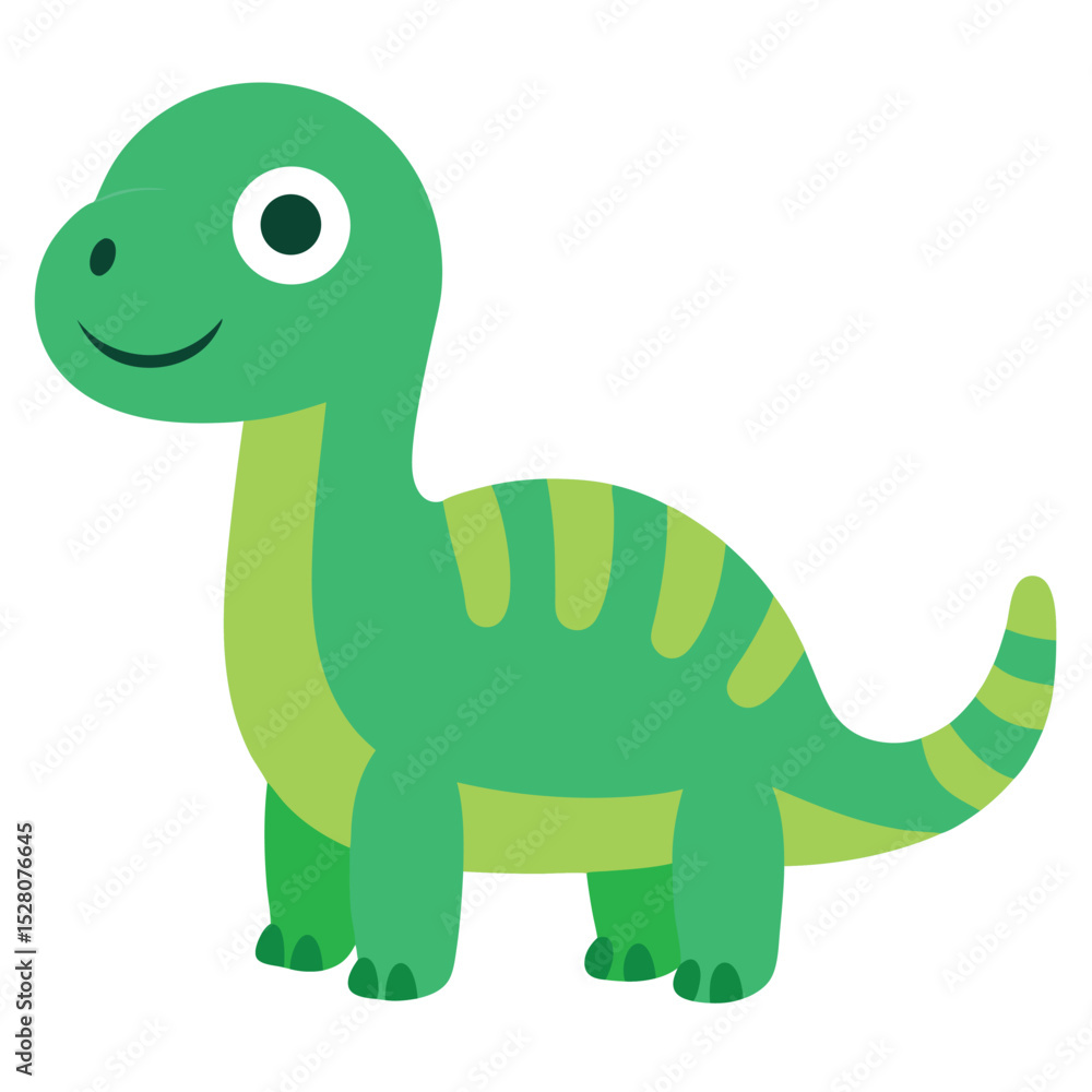 Fototapeta premium Adorable Green Dinosaur Illustration