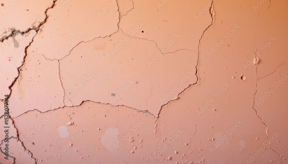 Obraz premium Close-Up of Cracked and Peeling Paint Texture on Surface in Warm Earth Tones