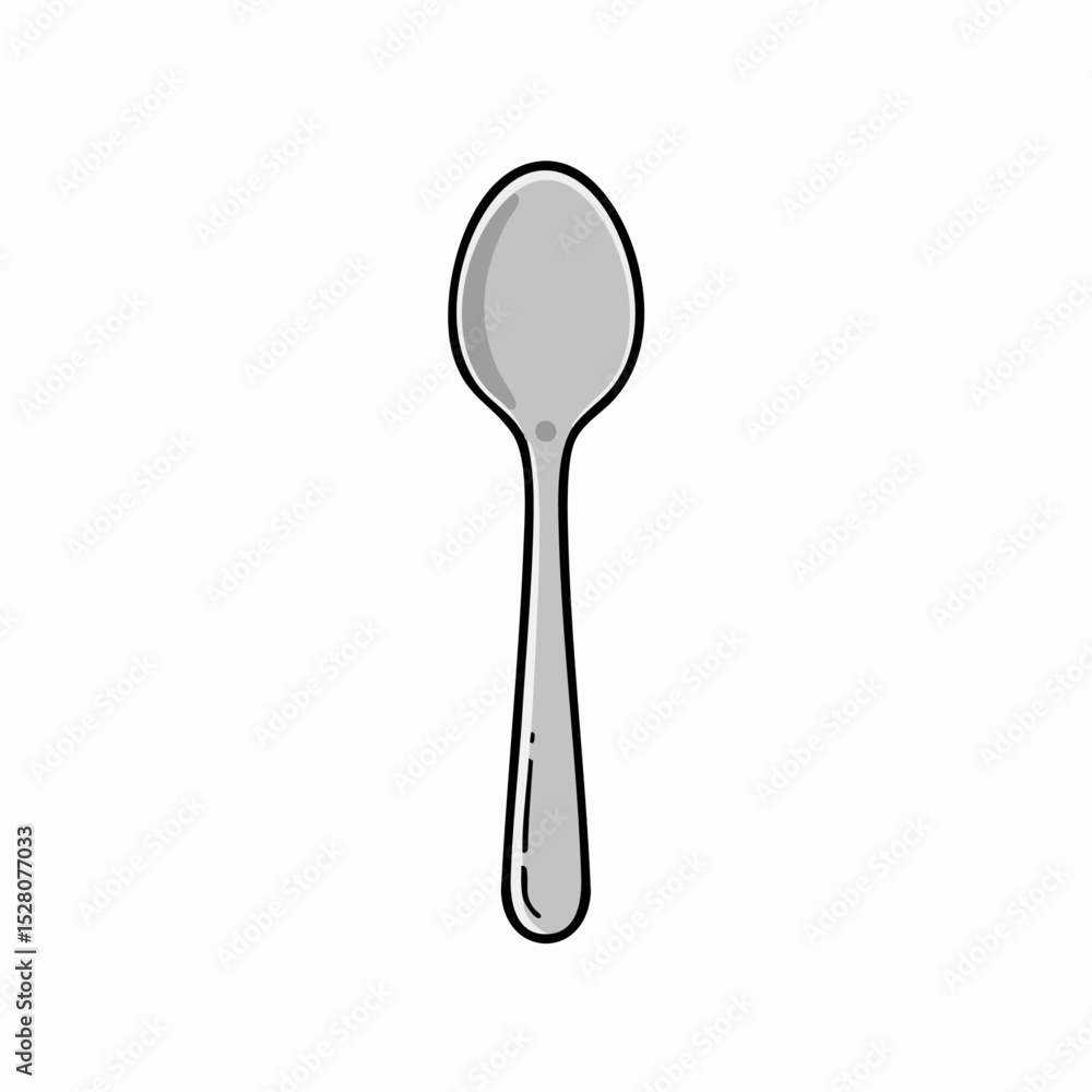 Simple Grey Spoon Utensil Illustration Simple Grey Spoon Utensil Illustration