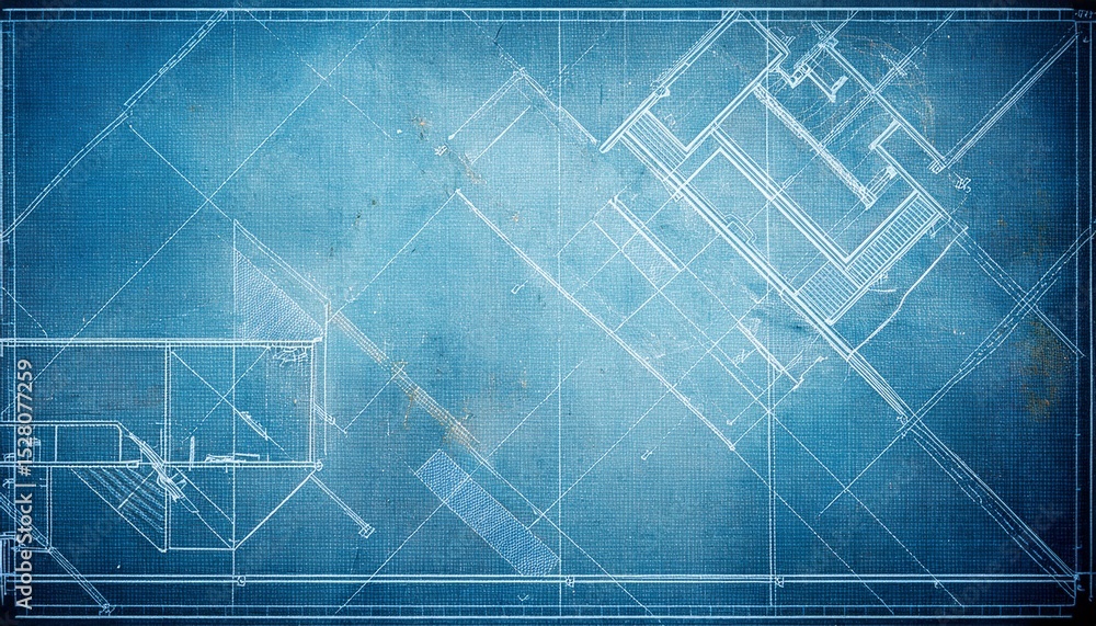 Obraz premium old blueprint background texture technical backdrop paper
