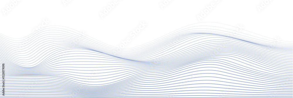 Fototapeta premium Blue abstract wave line vector design on white background, minimal modern background concept for tech presentations, websites, posters, or corporate branding