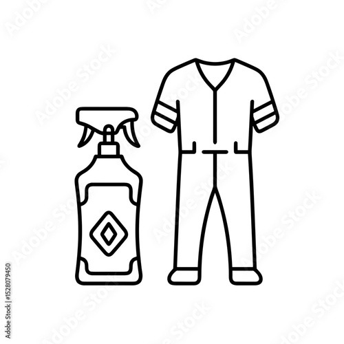 Cleaning spray bottle with baseball uniform for MLB recovery  