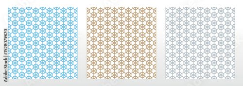 Wallpapers in the style of Baroque.. Set of colored floral ornaments. Seamless vector backgrounds Graphic patterns for fabric, wallpaper, packaging. Ornate Damask flower illustration