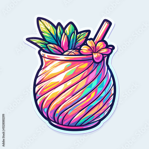 Mai tai cocktail with pineapple garnish