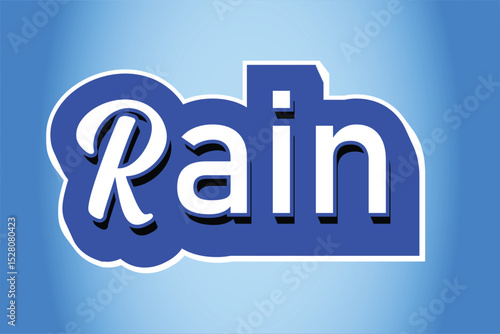 Rain vector text effect design