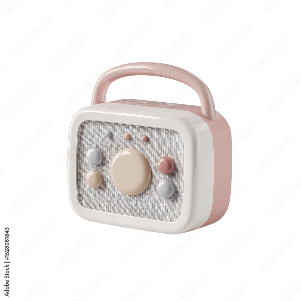 Fototapeta premium Retro-Styled Portable Speaker with Pastel Colors and Textured Design