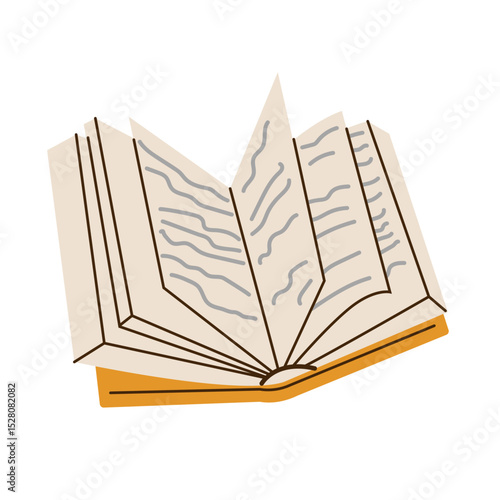 Blank opened book, magazine and notebook. Study literature concept for college education. Education, knowledge, study concept, Cozy autumnal reading. Hygge time at home