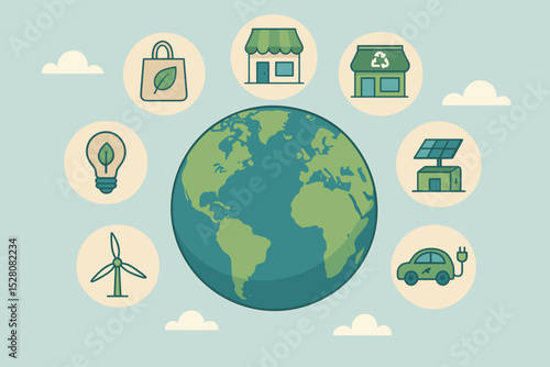 Illustrated Simple Environment Around The World Earth Day Concept Design