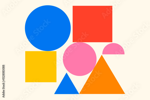 Modern Abstract Geometric Shapes Composition Colorful Art for Creative Design