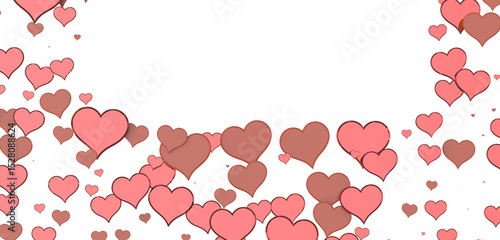 realistic isolated heart confetti on the transparent background for decoration and covering. in transparent PNG