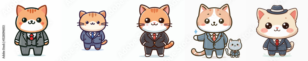 cat vector wearing a suit cat vector wearing a suit