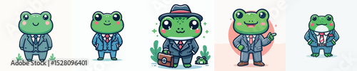 frog vector wearing a suit