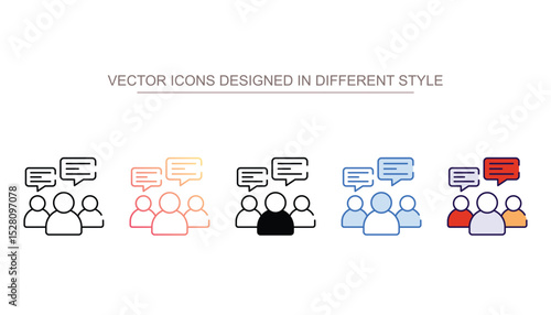 Group Chatting icon design with white background stock illustration