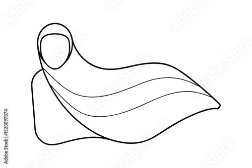 Woman in hijab line drawing simple elegant design