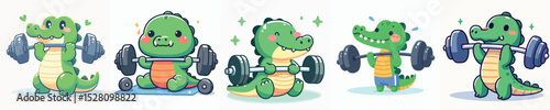 crocodile vector sport lifting weights
