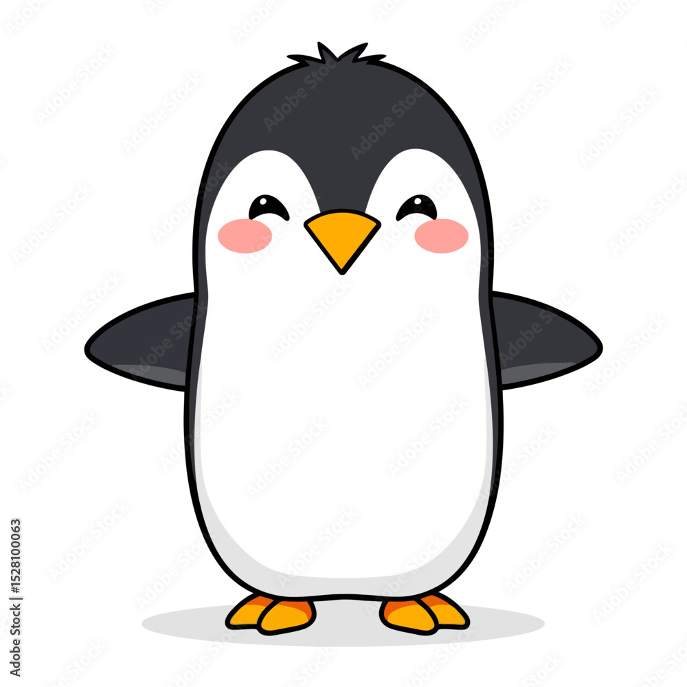 Fototapeta premium Cute cartoon penguin illustration isolated on white background