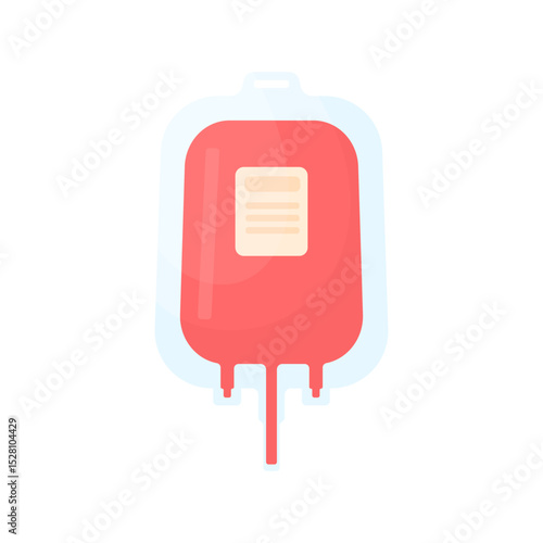 Blood bag. Concept of blood donation and transfusion. Element of medical care. Saving life