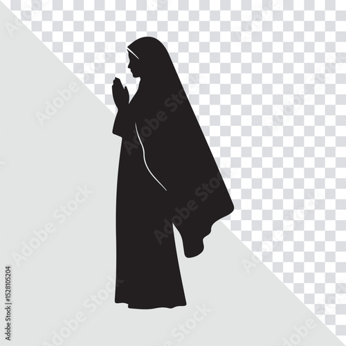 Devout Silhouette: A silhouette captures the essence of prayer and reverence, embodying faith and spirituality with its timeless elegance.