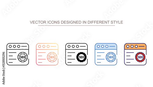SEO icon design with white background stock illustration
