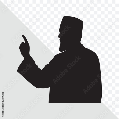 Spiritual Figure in Silhouette: An evocative silhouette of a man of faith, depicted in a classic pose.