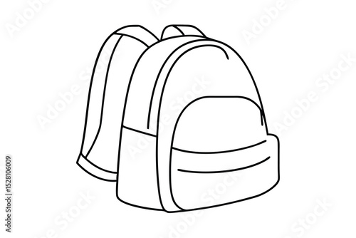 Simple line drawing of a backpack school bag