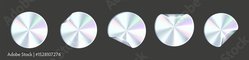Circle shapes holographic stickers  collection