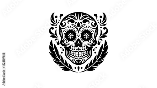 sugar skull smile vector logo, skull face, skull, skeleton, death, human, head, halloween, bone, dead, vector, symbol, illustration, horror, anatomy, scary, evil, icon, bones, danger, black